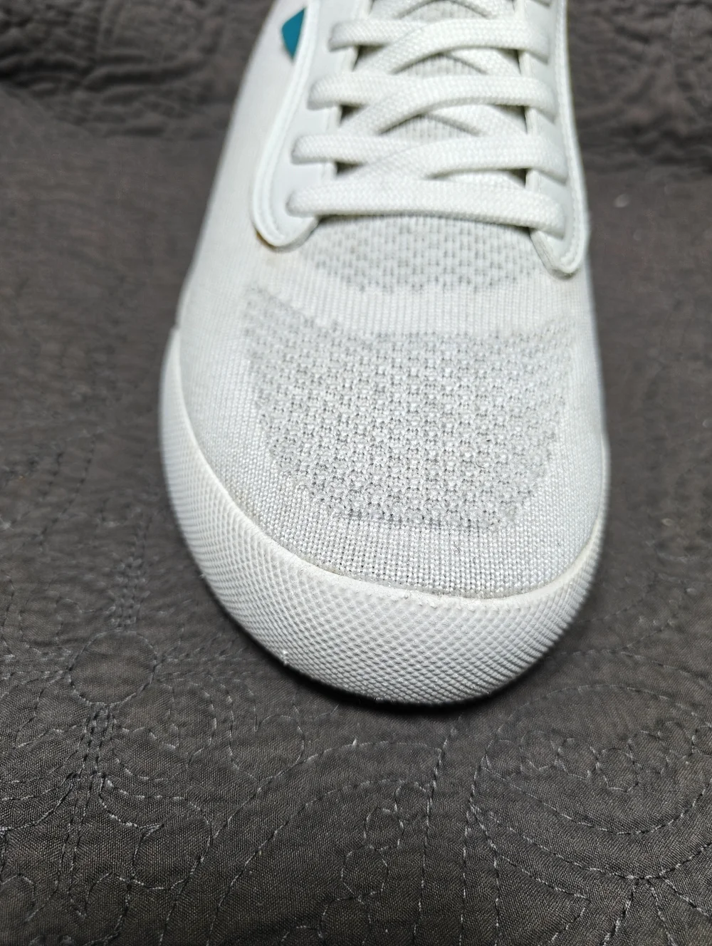 VESSI Weekend Waterproof White Knit Casual Off White Lace Up Sneaker Women's 7
